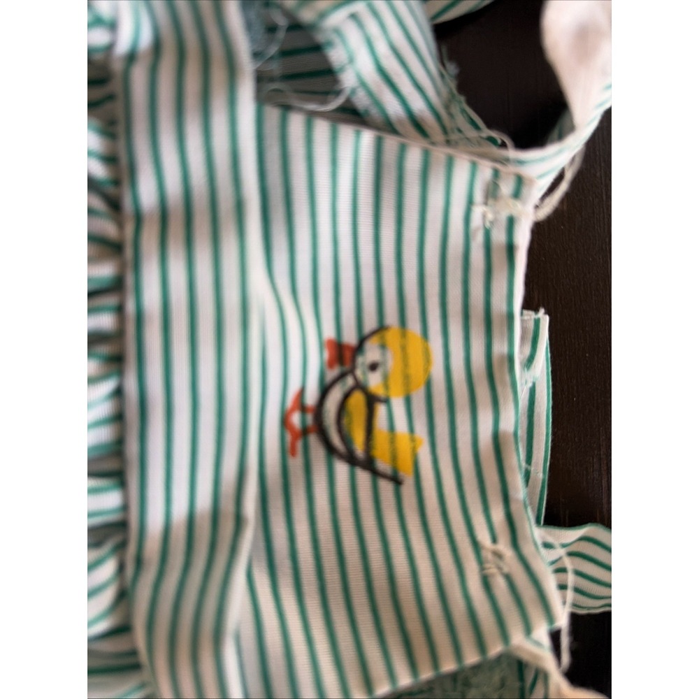 1980's CPK VTG Identical Twins Pack Green Striped Sunsuit Rompers Preemie Set 2 - Picture 2 of 10